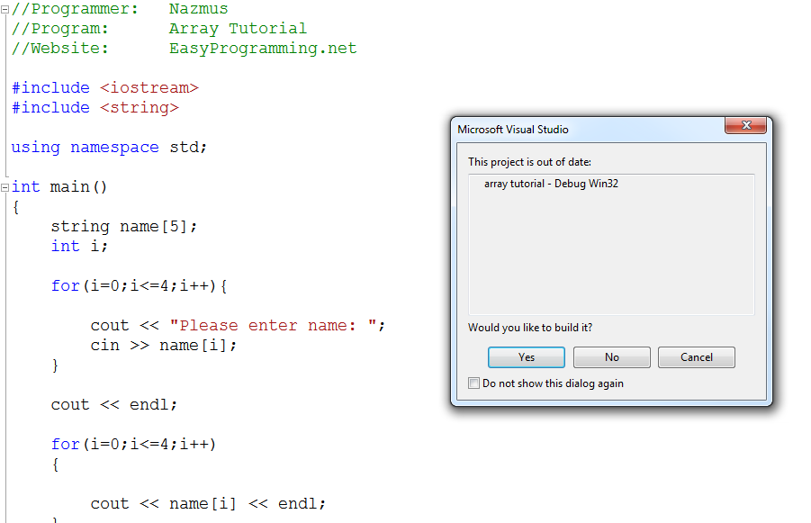 Simple Array Tutorial